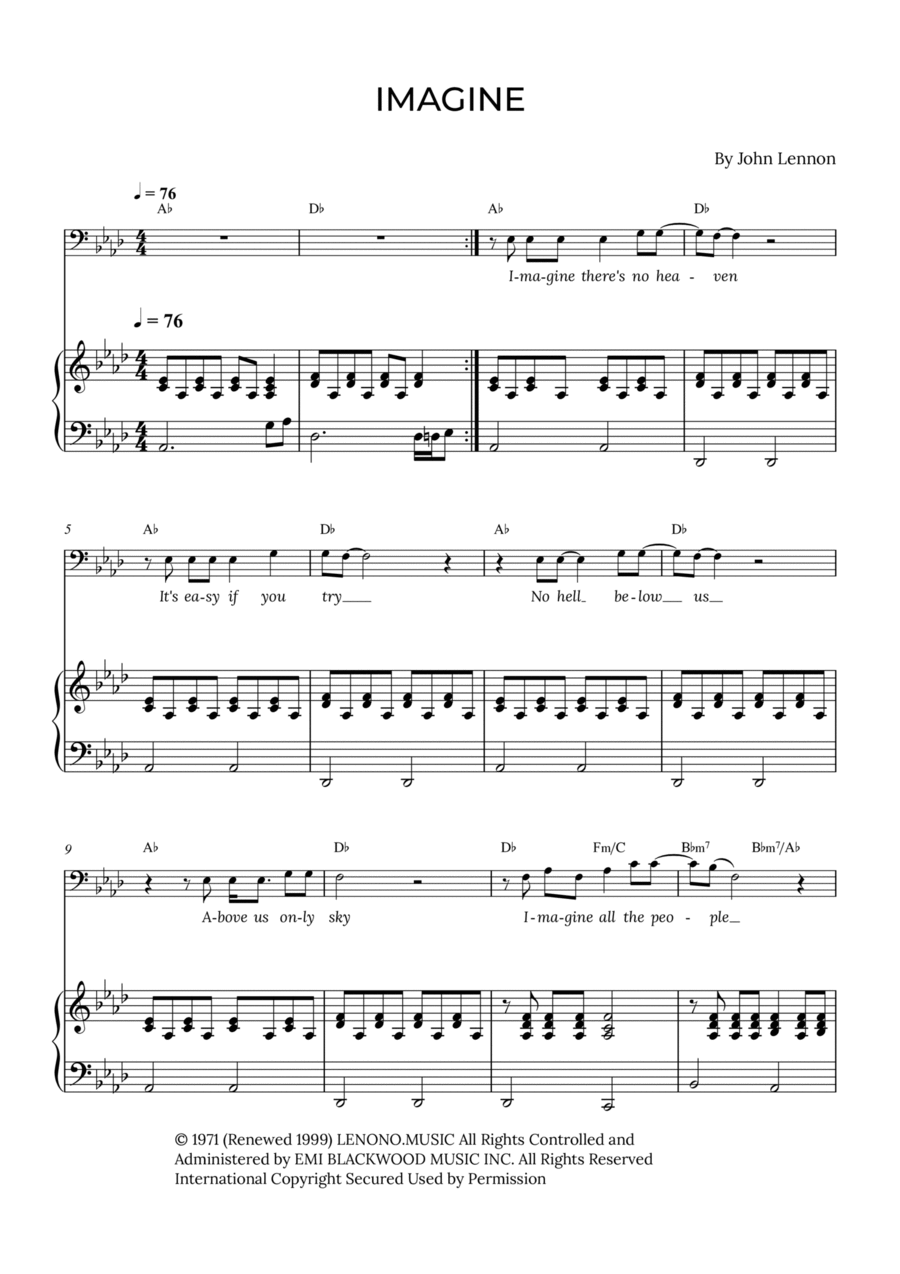 Imagine Imagine Voice Solo scores gallery preview page 1