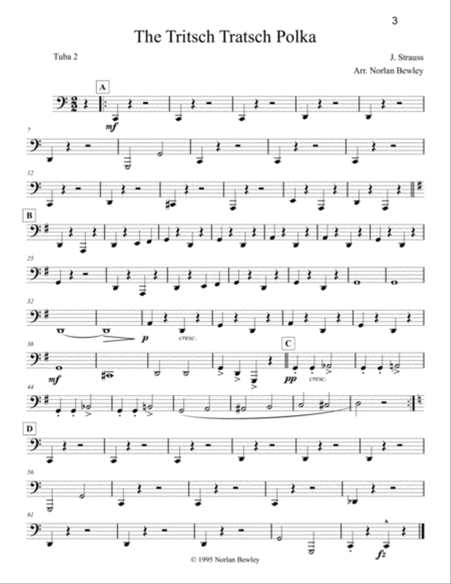 Octubafest Tuba 2 Bass Clef Part Book - Tuba/Euphonium Quartet Euphonium Quartet scores gallery preview page 5