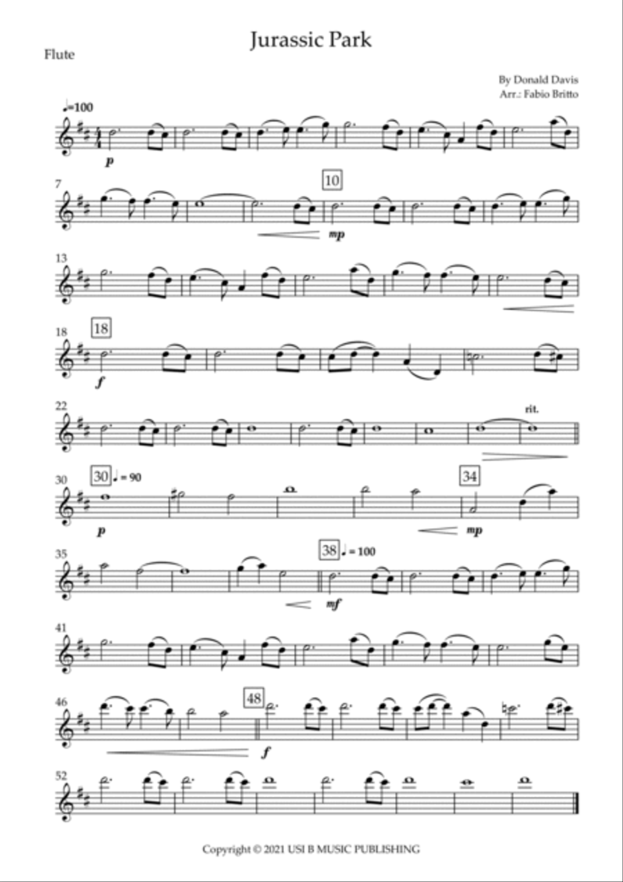 Jurassic Park Iii Woodwind Quartet scores gallery preview page 4