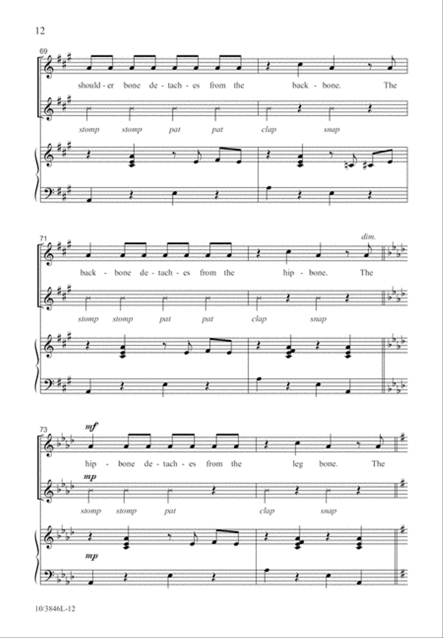 Dry Bones Dry Bones Unison Choir scores gallery preview page 13