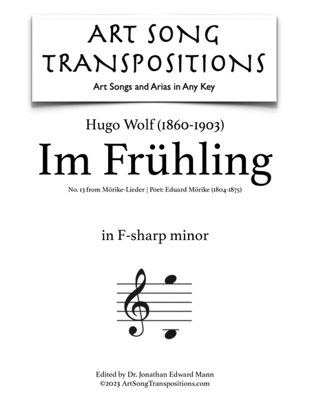 WOLF: Im Frühling (transposed to F-sharp minor)