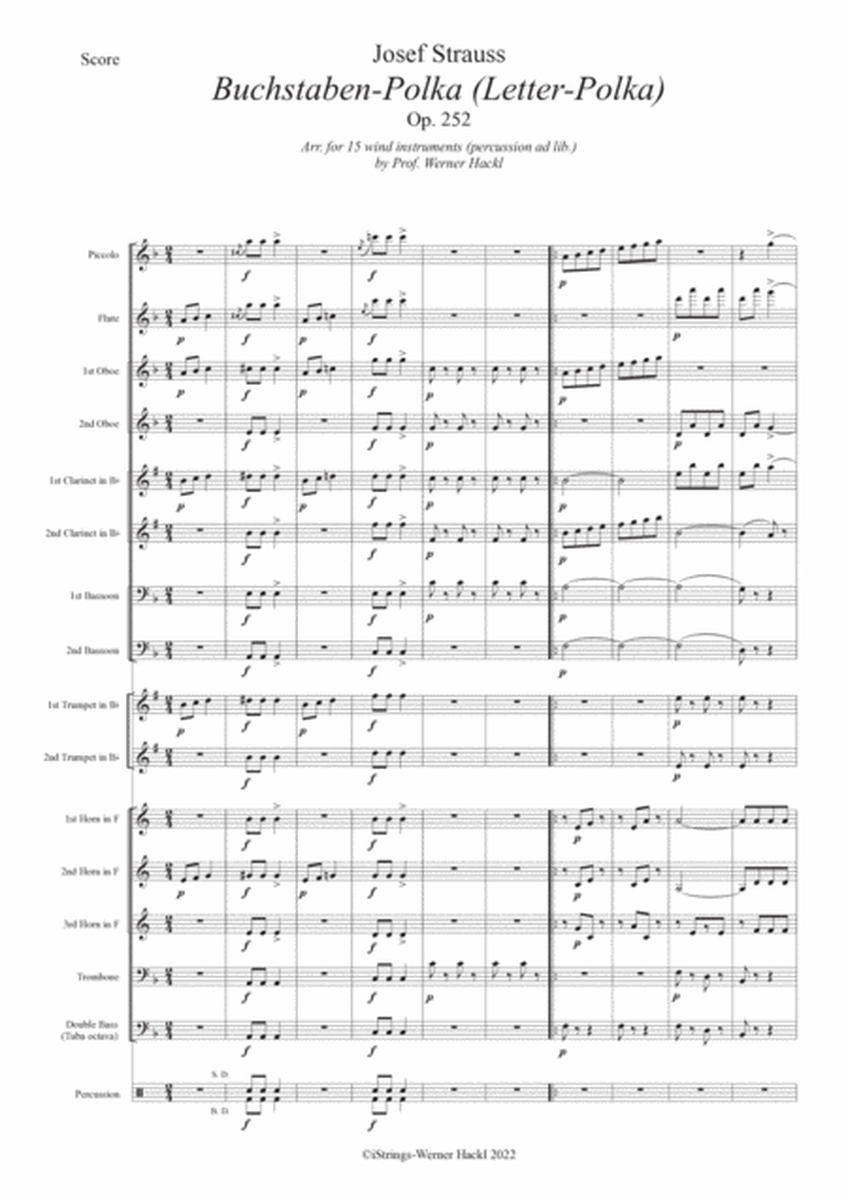 Buchstaben-Polka (Letter-Polka) Op. 252 for wind ensemble