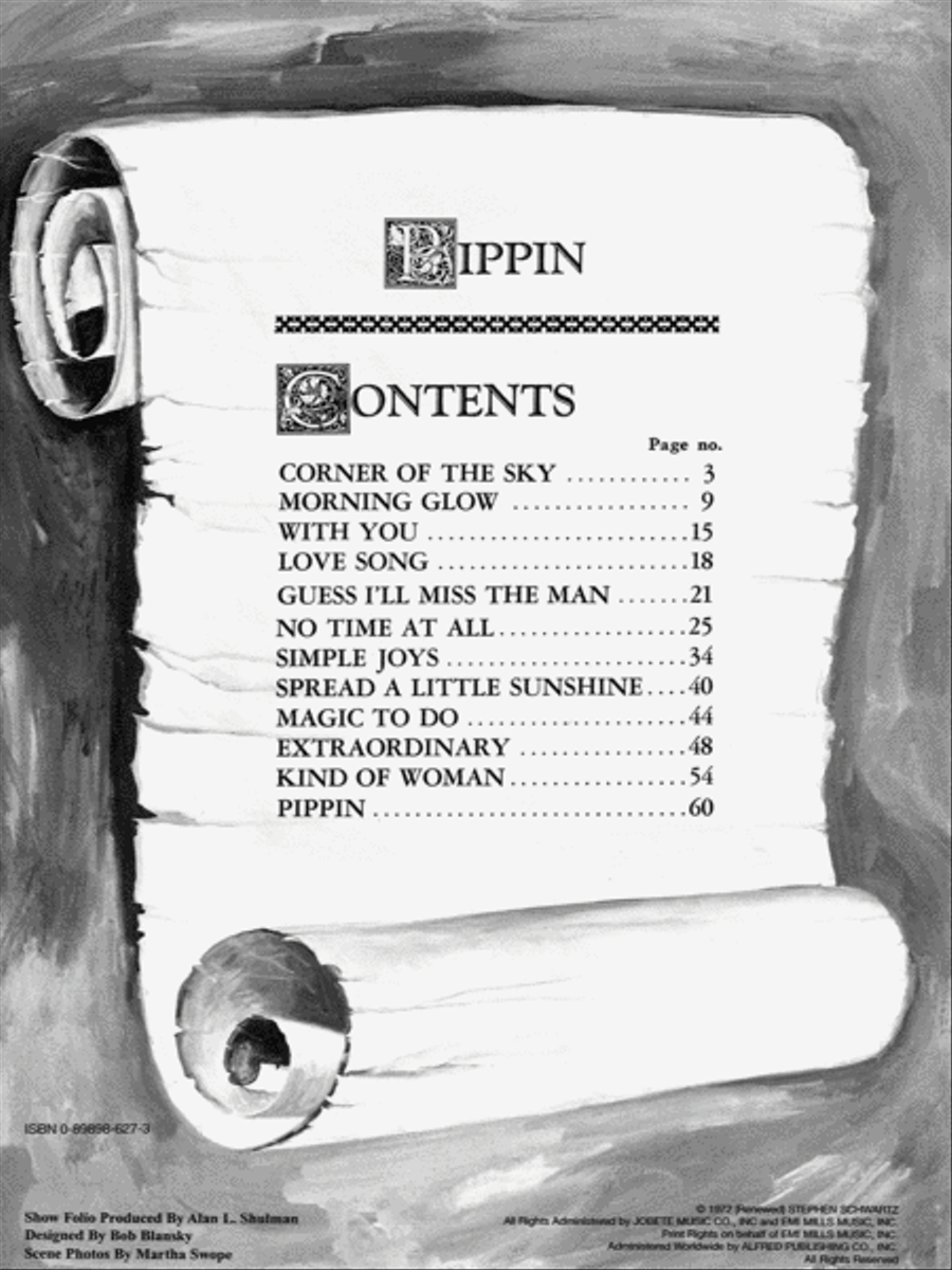 Pippin - Vocal Selections Piano, Vocal, Guitar scores gallery preview page 2