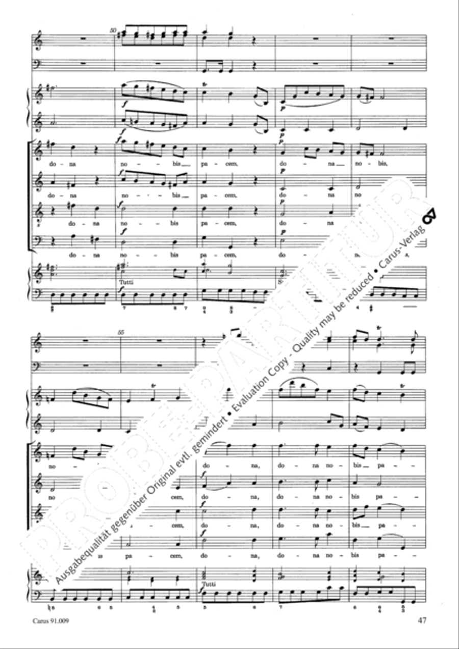 Missa Sancti Gabrielis 4-Part scores gallery preview page 50