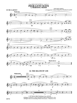 Peer Gynt Suite: 1st B-flat Clarinet