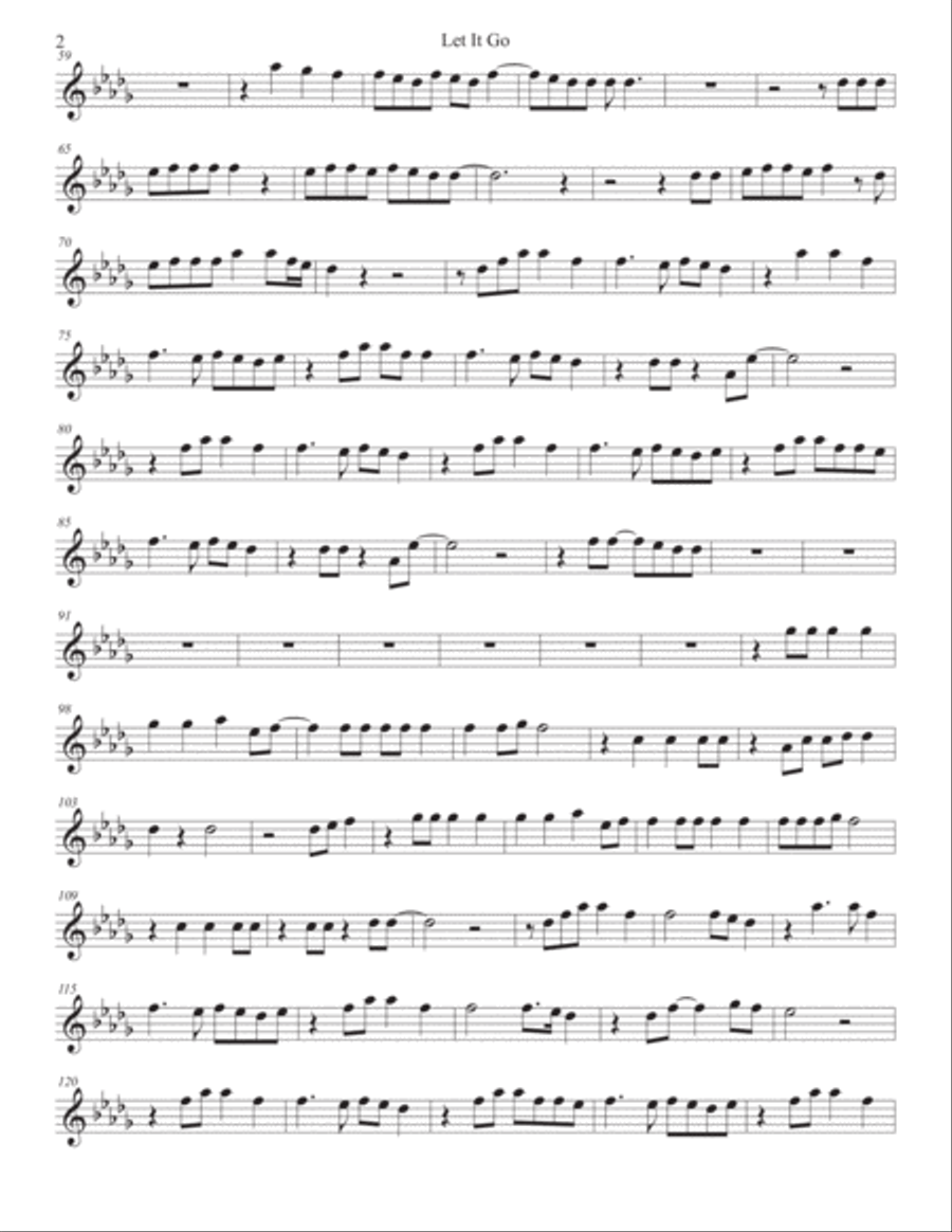 Let It Go Flute Solo scores gallery preview page 2