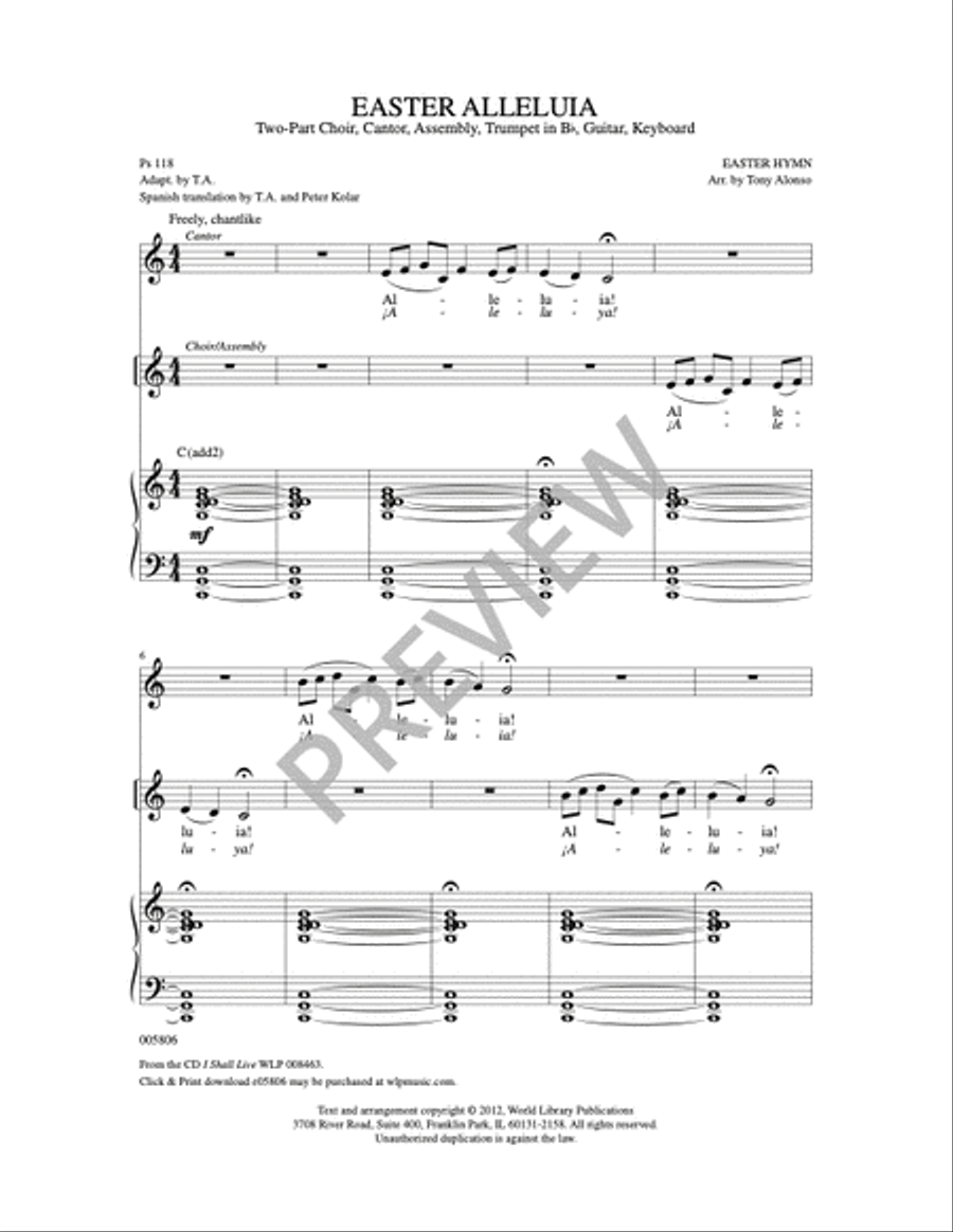 Easter Alleluia 2-Part scores gallery preview page 4