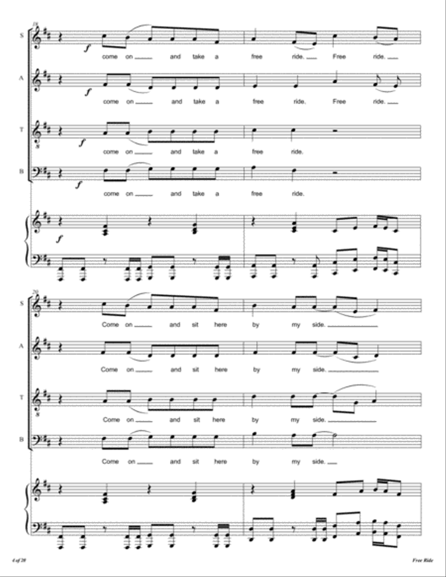 Free Ride 4-Part scores gallery preview page 5