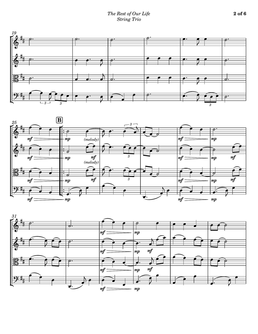 The Rest Of Our Life String Trio scores gallery preview page 2