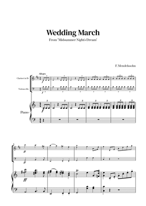 Book cover for Felix Mendelssohn - Wedding March From Midsummer Night's Dream for Clarinet, Cello and Piano