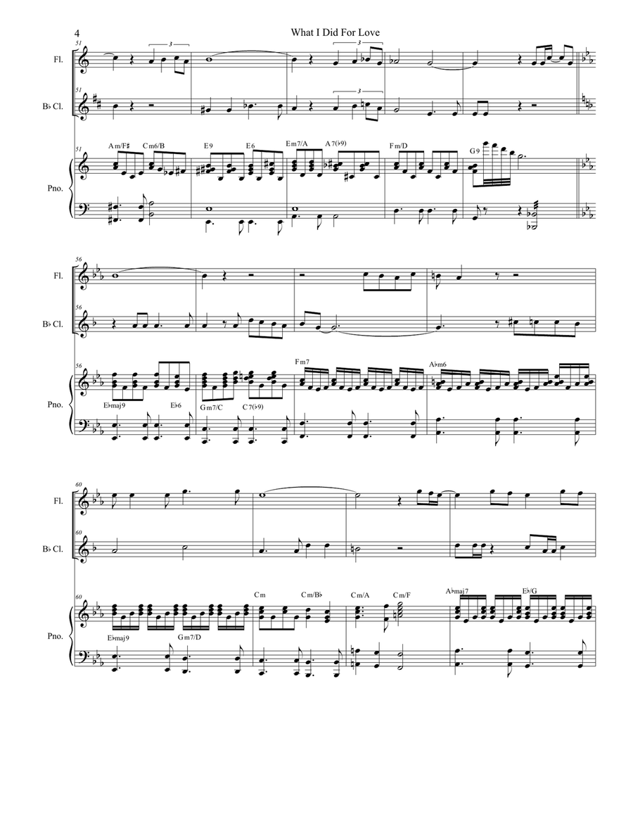 What I Did For Love What I Did For Love Woodwind Duet scores gallery preview page 4