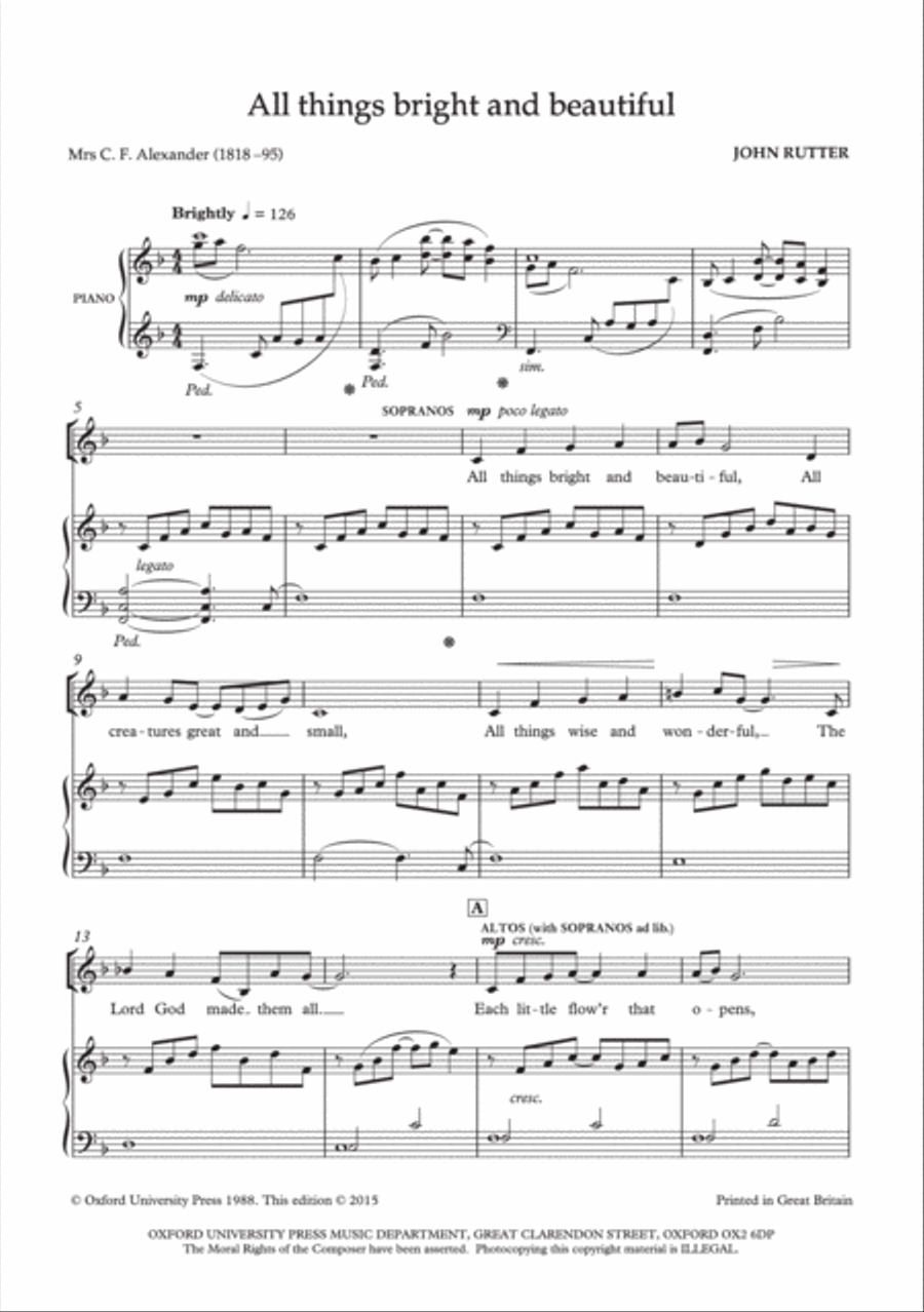 All things bright and beautiful 4-Part scores gallery preview page 3