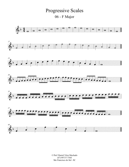 Progressive Scales - Violin - F Major