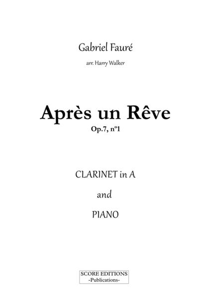 Après un rêve (Fauré) for Clarinet in A and Piano image number null
