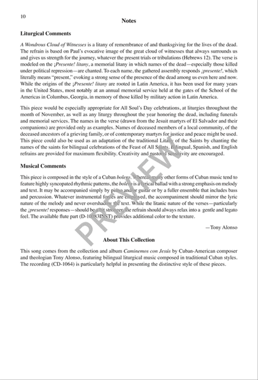 Una Gran Nube de Testigos / A Wondrous Cloud of Witnesses 3-Part scores gallery preview page 11