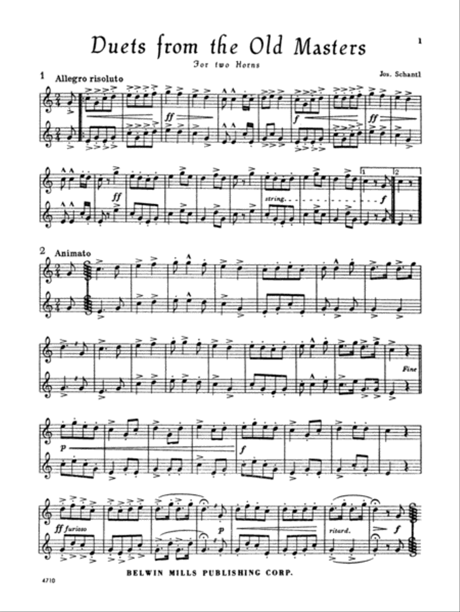 Duets from the Old Masters for Two Horns Brass Duet scores gallery preview page 2