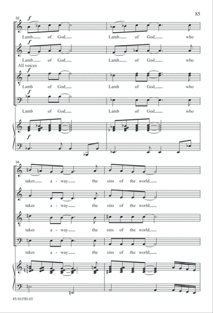 Mass: A Celebration of Love and Joy 4-Part scores gallery preview page 85