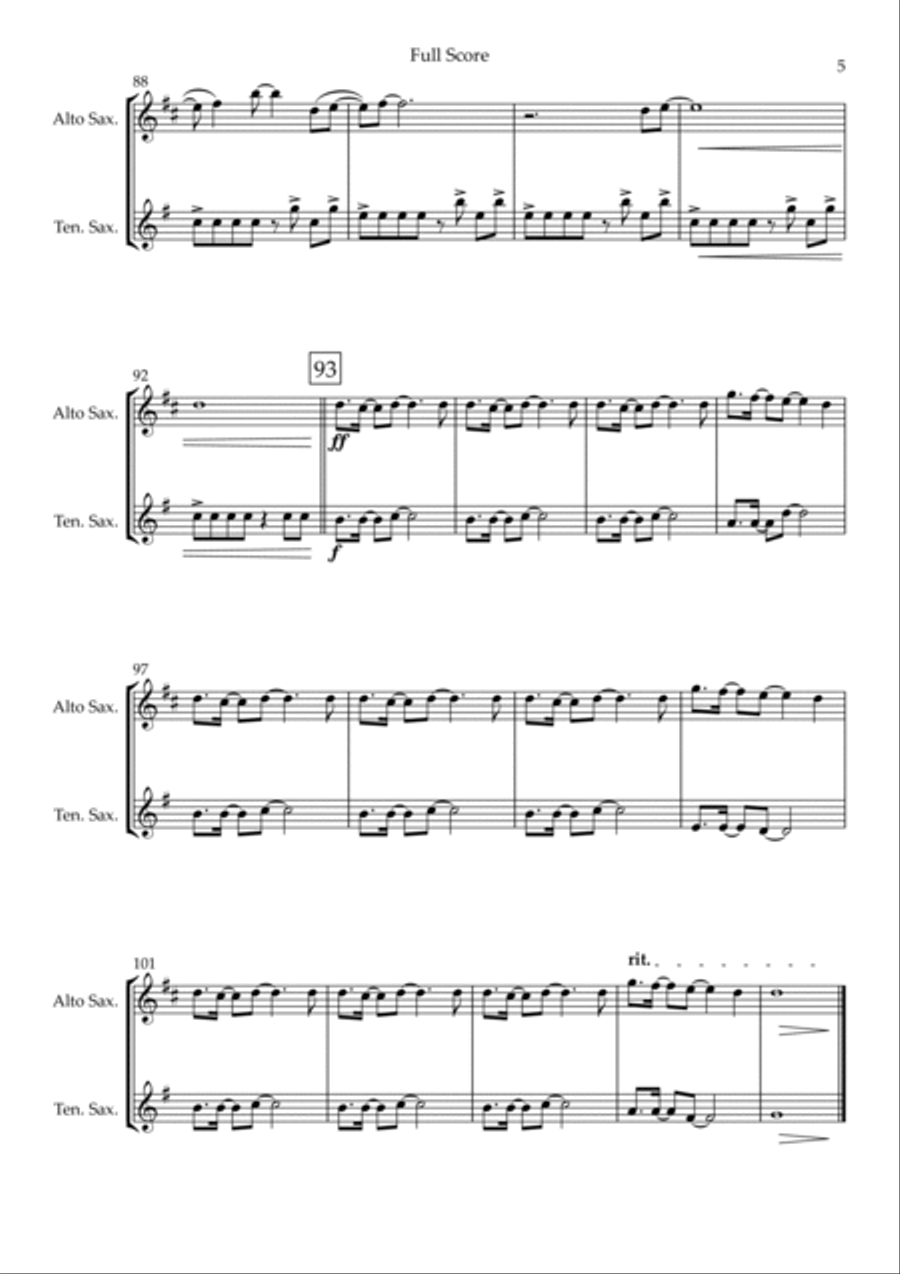 Without You Tenor Saxophone scores gallery preview page 5