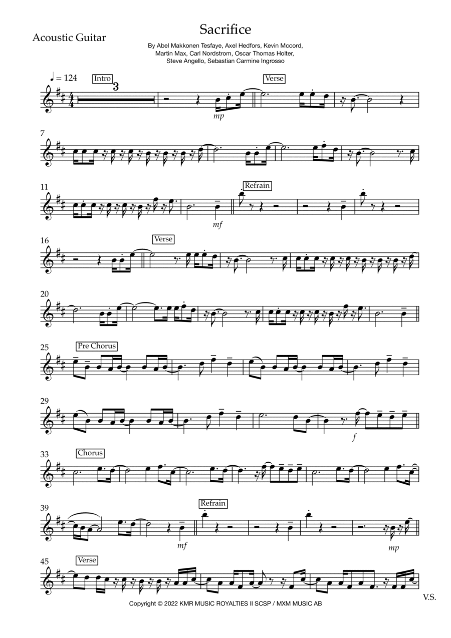 Sacrifice Electric Guitar scores gallery preview page 1