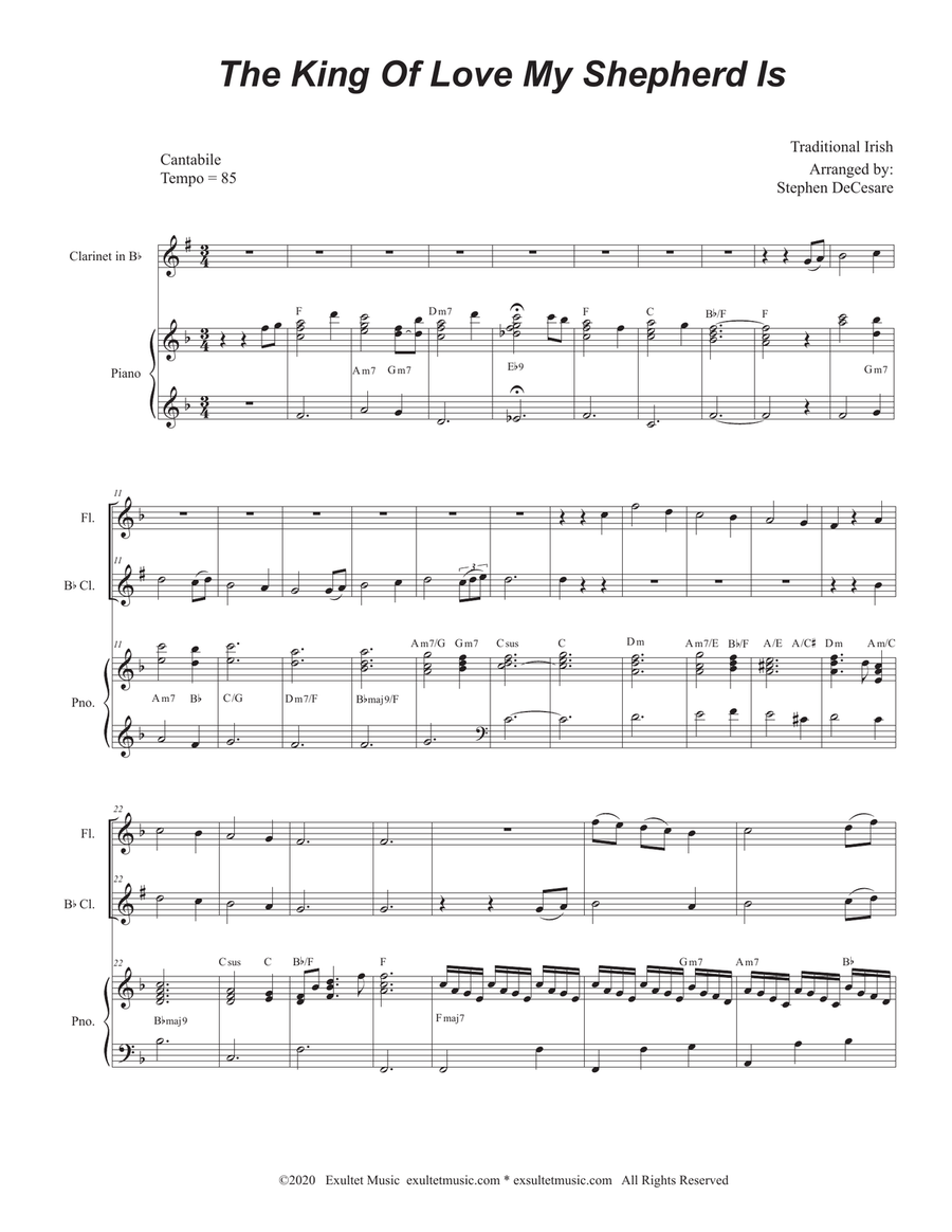 The King Of Love My Shepherd Is (Duet for Flute and Bb-Clarinet)