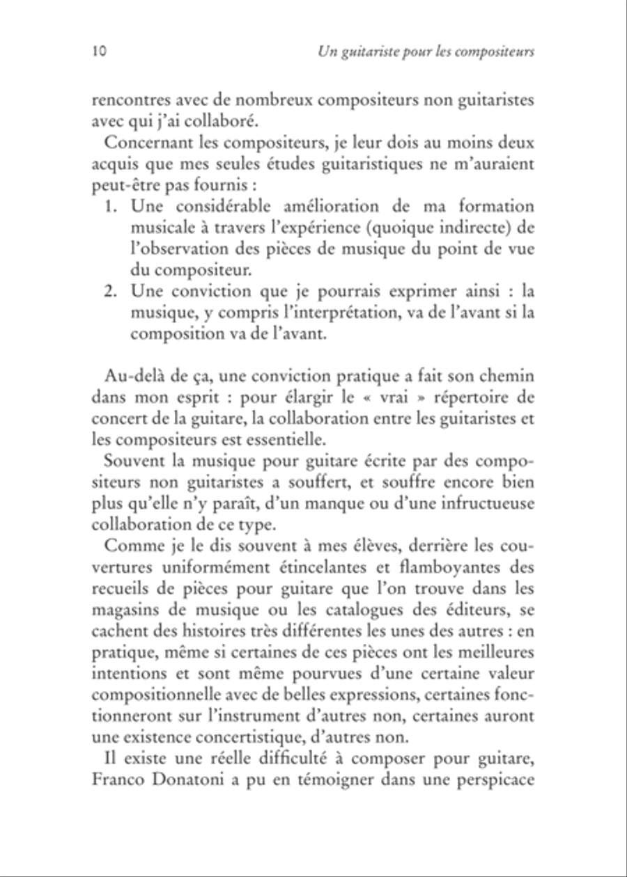 Un guitariste pour les compositeurs. Remarques et suggestions sur la composition pour guitare (+fichiers mp3). Préface de Davide Anzaghi School and Community scores gallery preview page 11