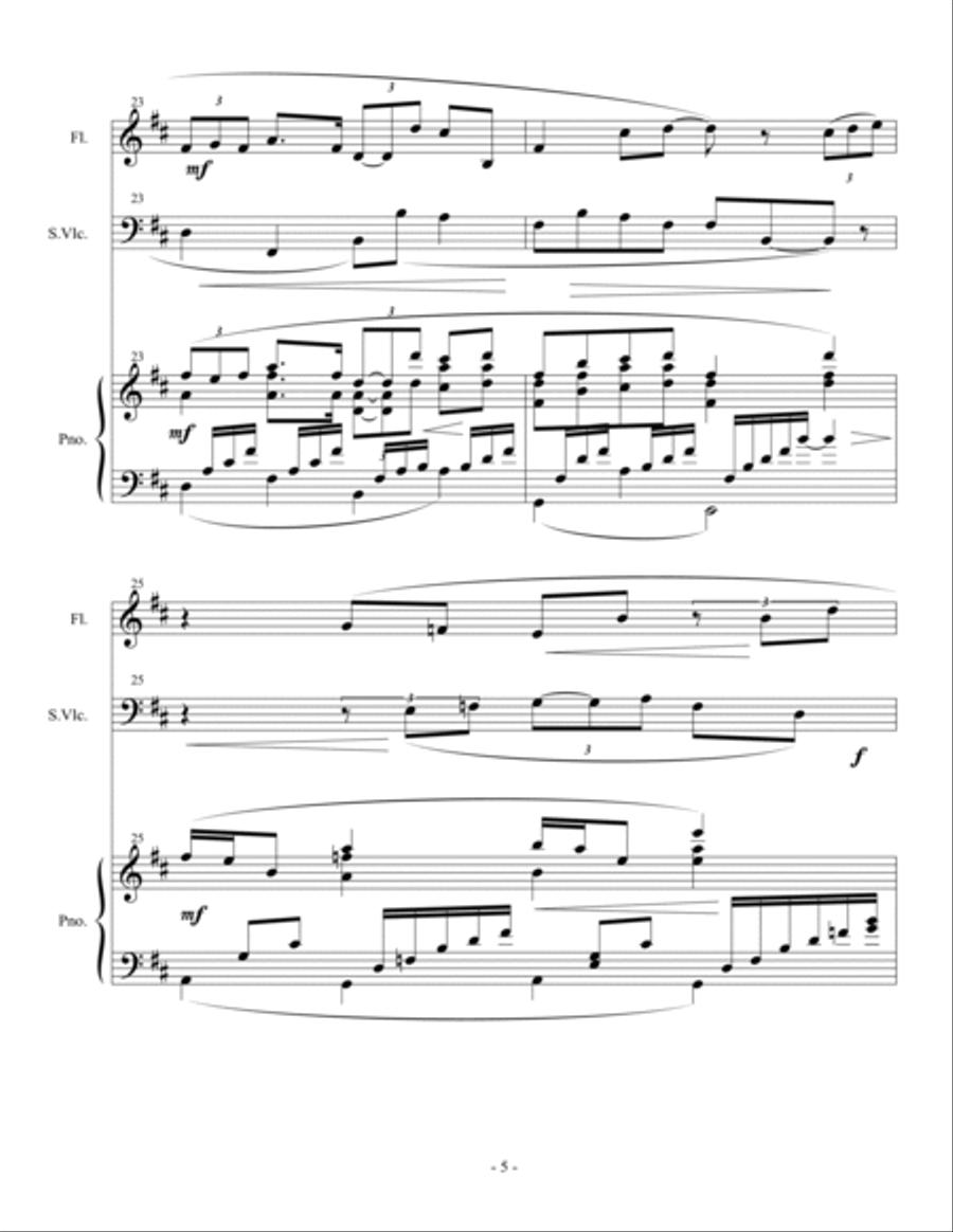 Trio for Flute Cello and Piano Flute scores gallery preview page 6