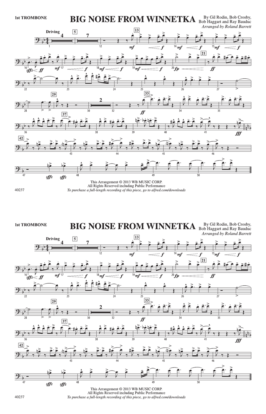 Big Noise from Winnetka: 1st Trombone