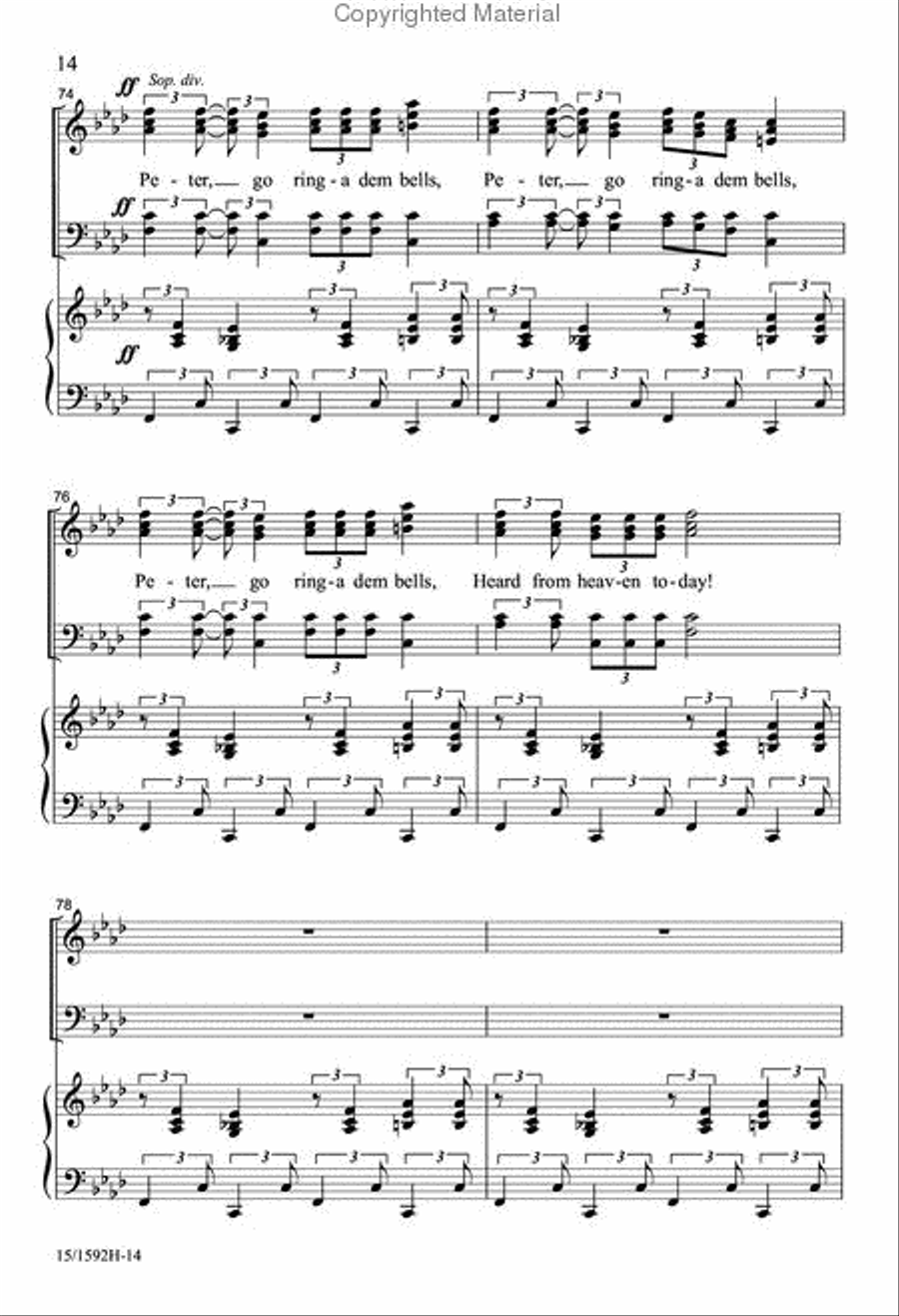 Peter, Go Ring Dem Bells Peter, Go Ring Dem Bells 4-Part scores gallery preview page 13