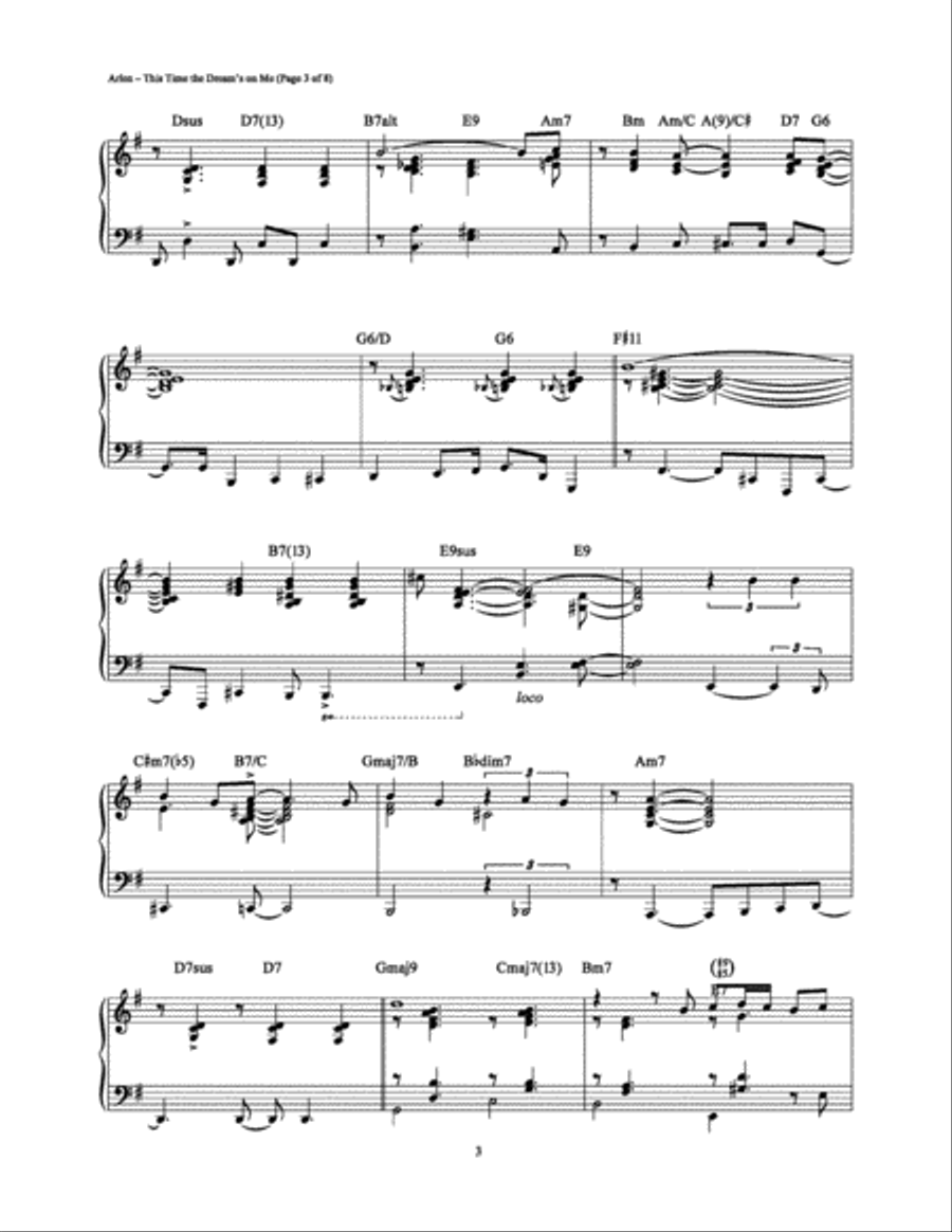 This Time the Dream's on Me Piano Solo scores gallery preview page 3