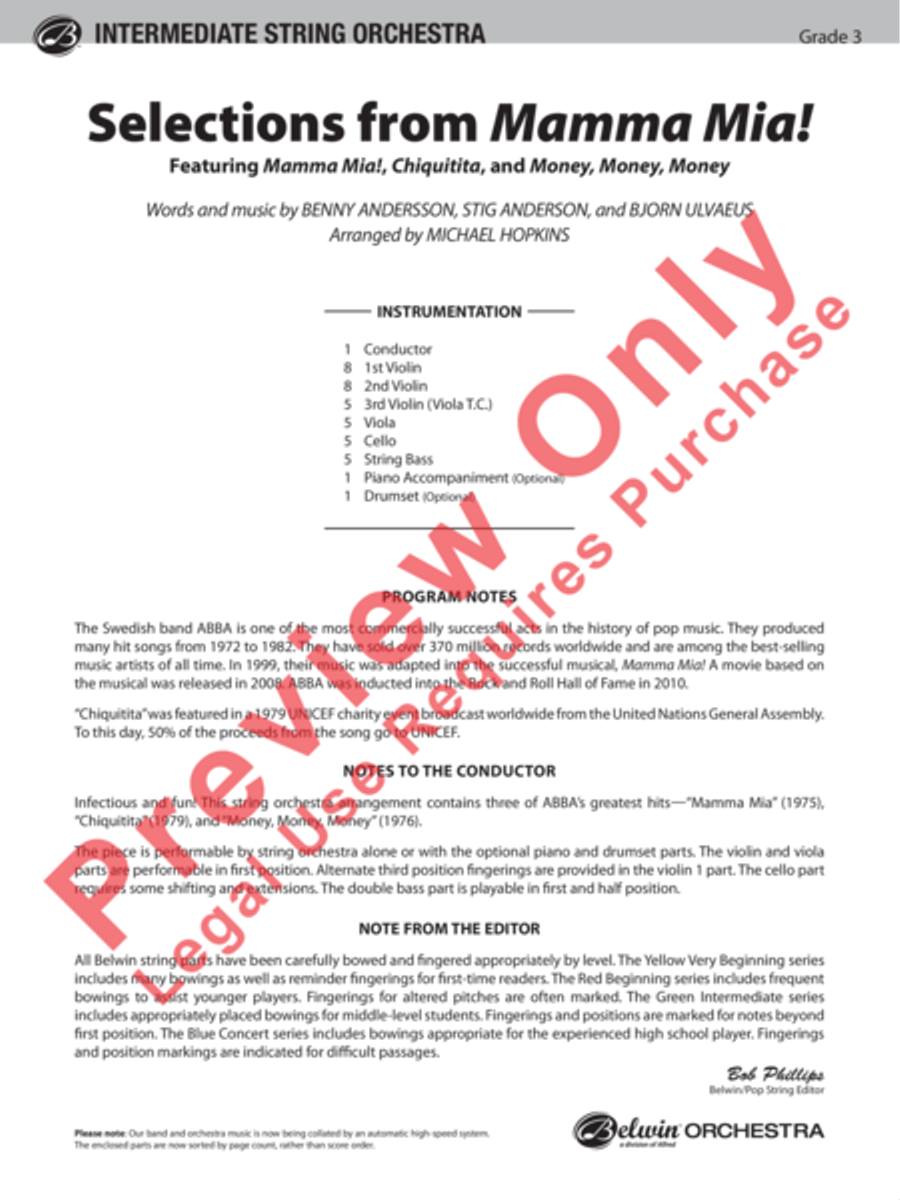 Mamma Mia!, Selections from String Orchestra scores gallery preview page 2