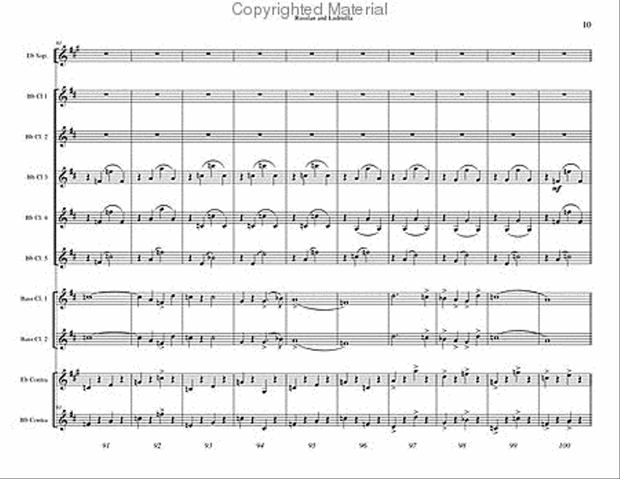 Russlan and Ludmilla Overture Clarinet Choir scores gallery preview page 11