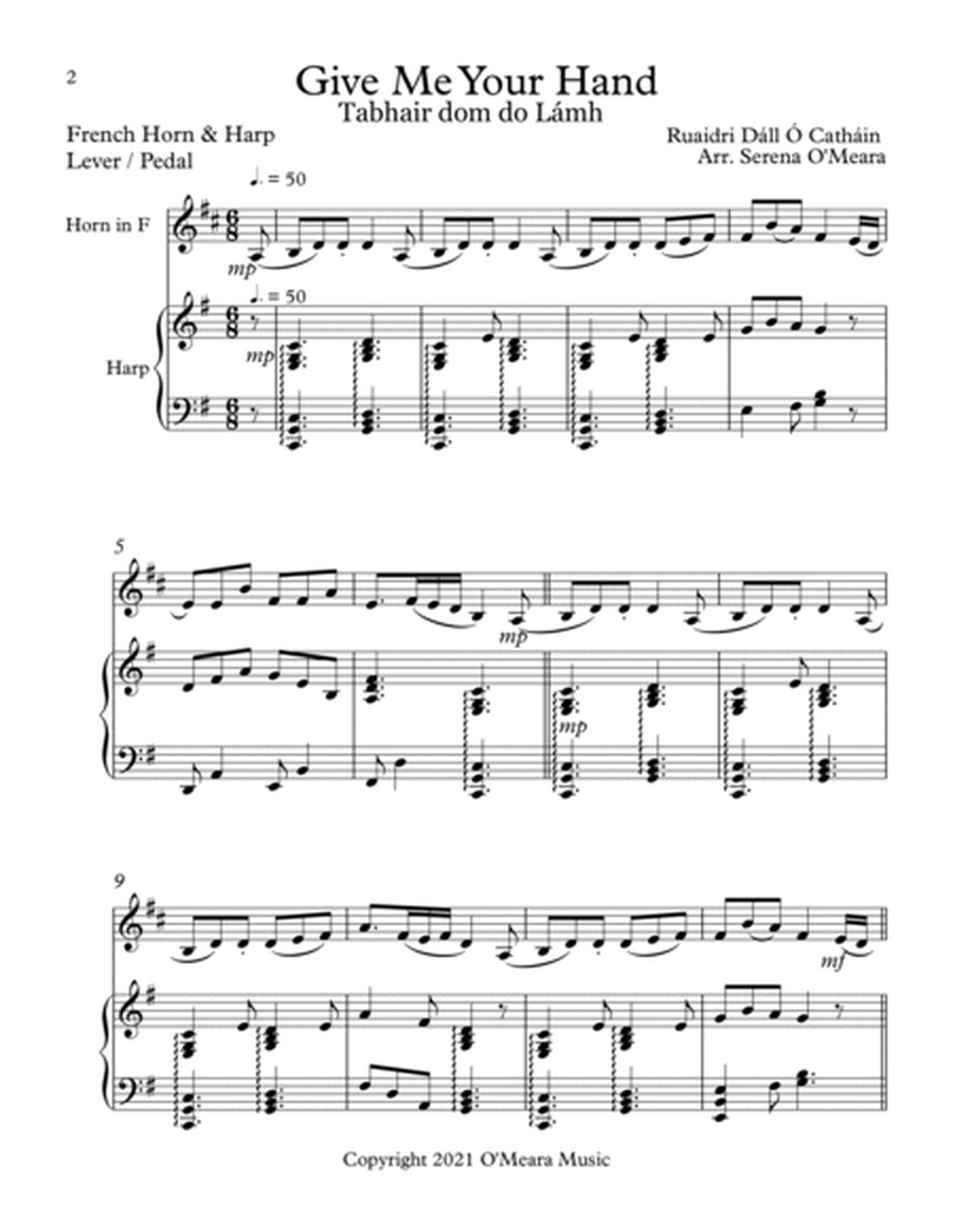Give Me Your Hand, Duet for French Horn & Harp image number null
