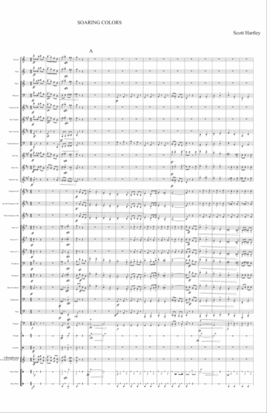 Soaring Colors march for concert band or wind ensemble Concert Band scores gallery preview page 1