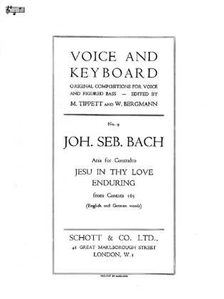 Book cover for Jesu In Thy Love Voice/kybd