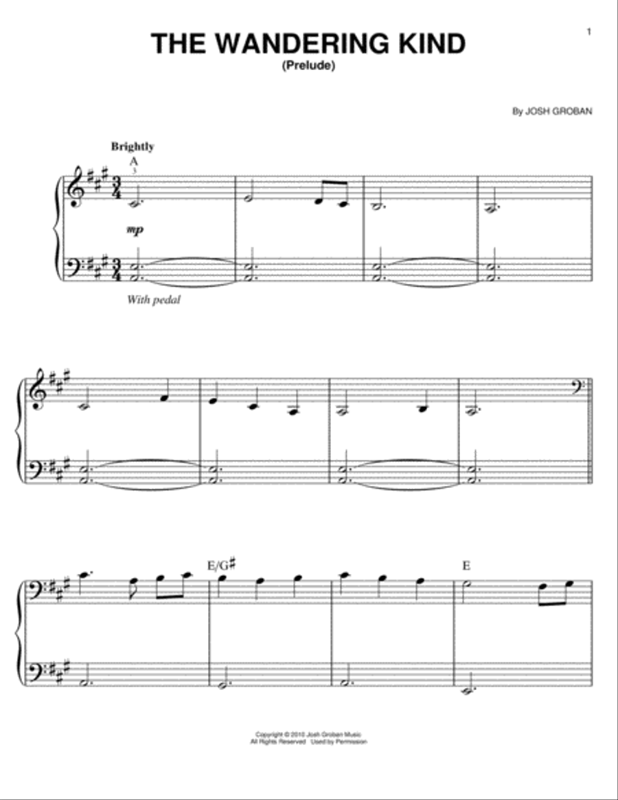 The Wandering Kind (Prelude) Voice scores gallery preview page 1
