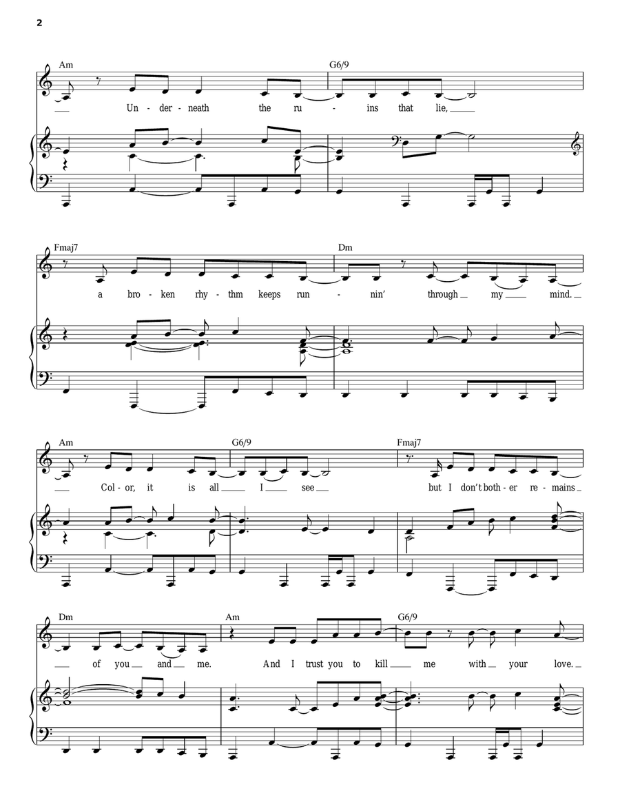 Kill Me With Your Love Piano, Vocal, Guitar scores gallery preview page 2