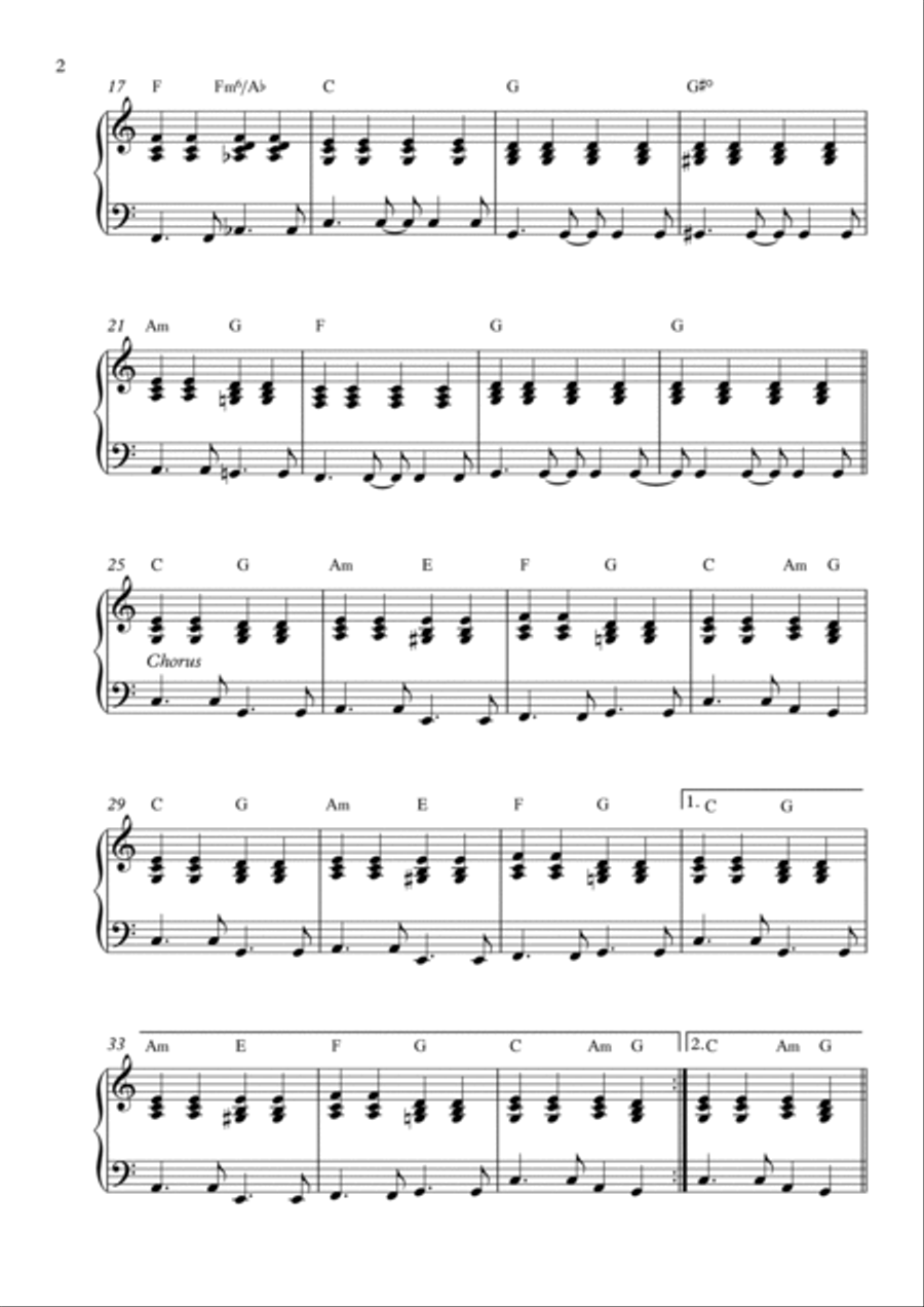 Don't Look Back In Anger Piano Solo scores gallery preview page 2