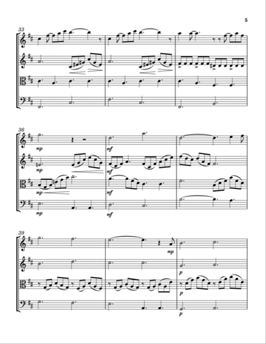 Can't Help Falling In Love String Quartet scores gallery preview page 5