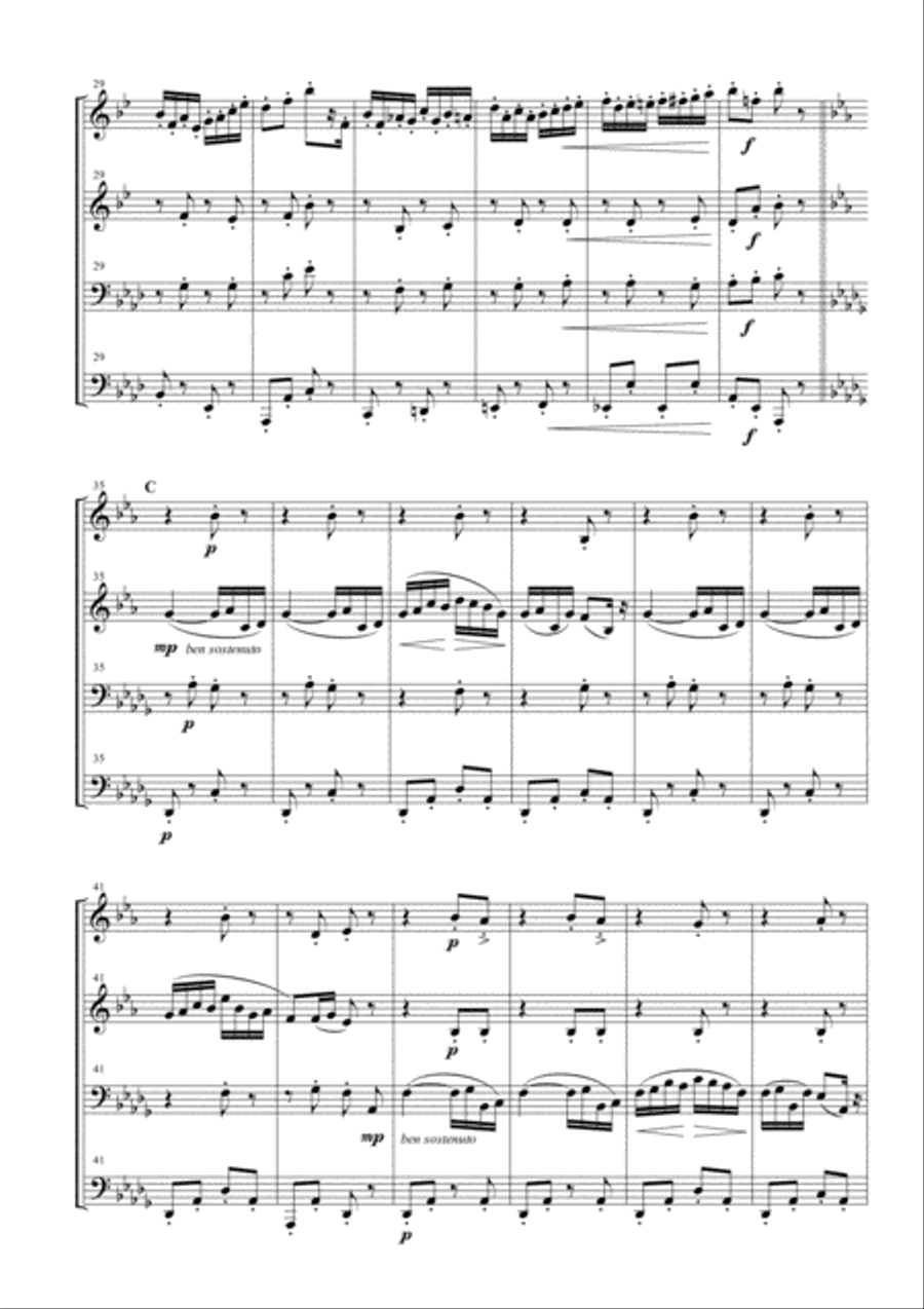 Pizzicati for Brass Quartet Brass Quartet scores gallery preview page 5