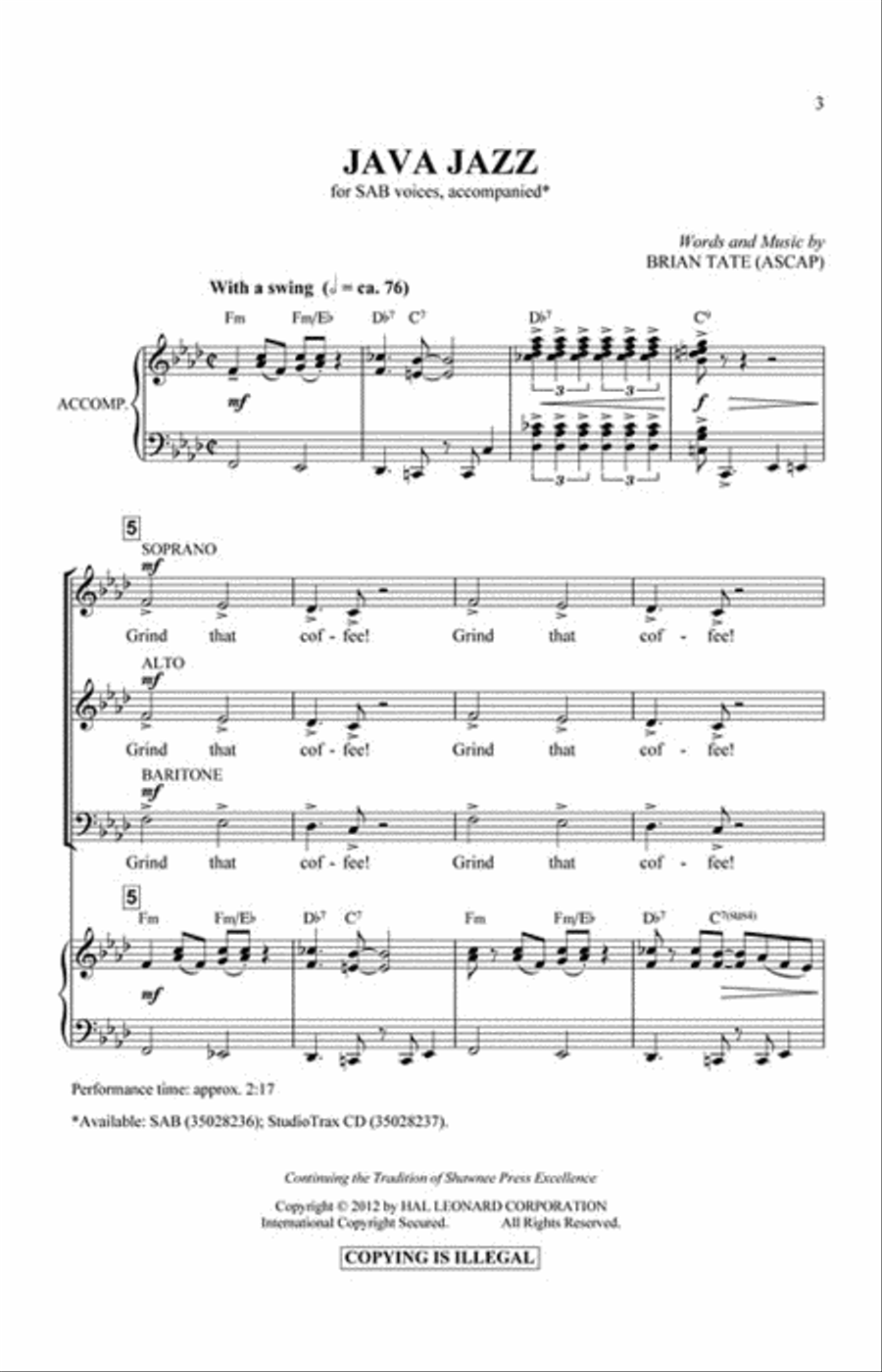 Java Jazz 3-Part scores gallery preview page 2