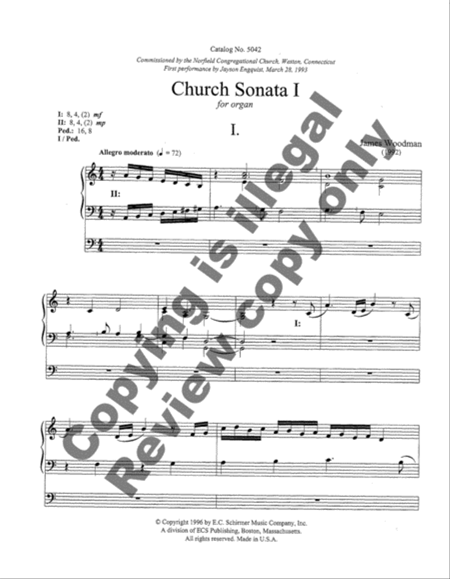 Church Sonata I Church Sonata I Organ scores gallery preview page 3