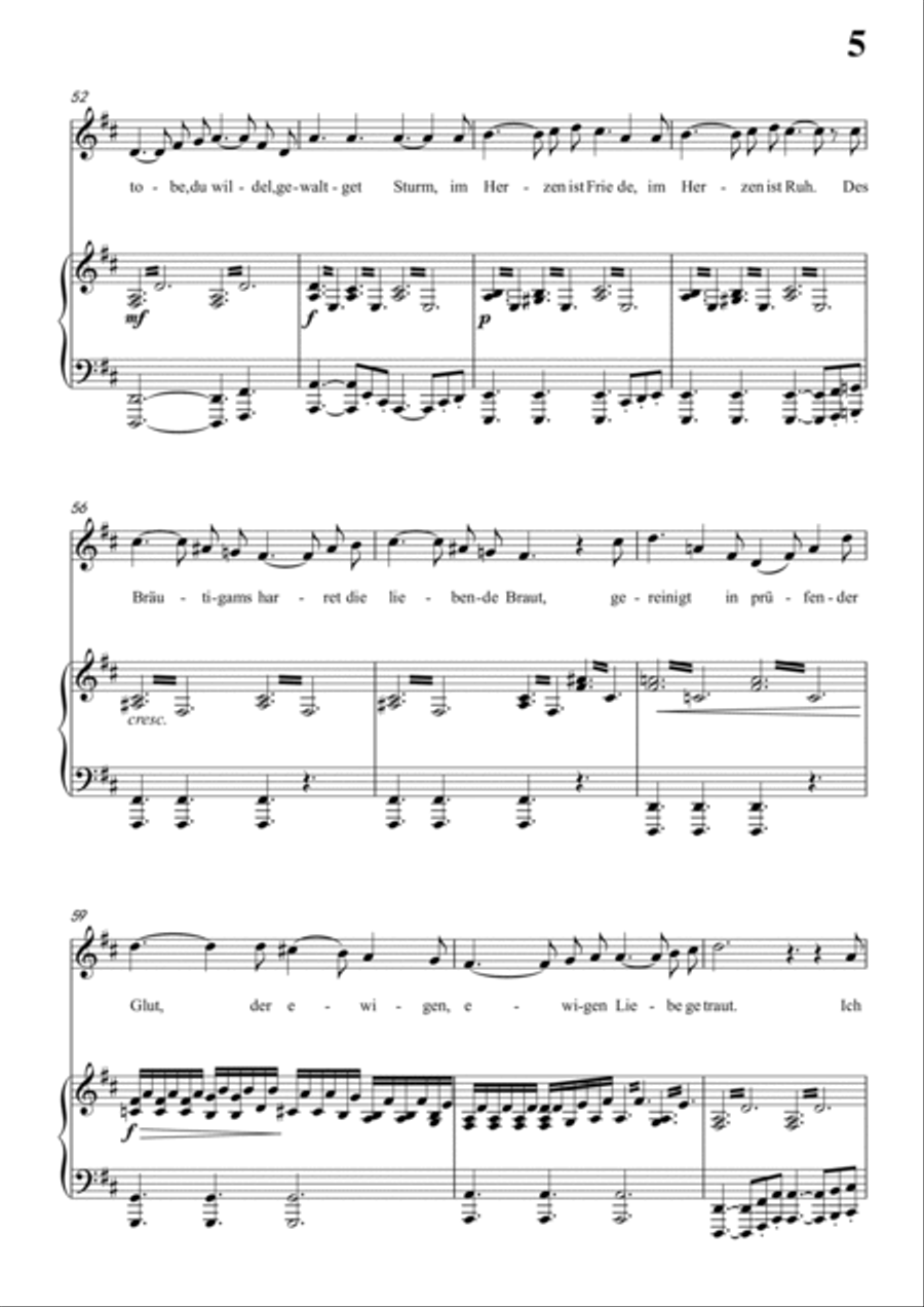 Schubert-Die junge nonne in D minor,for Vocal and Piano Voice scores gallery preview page 6