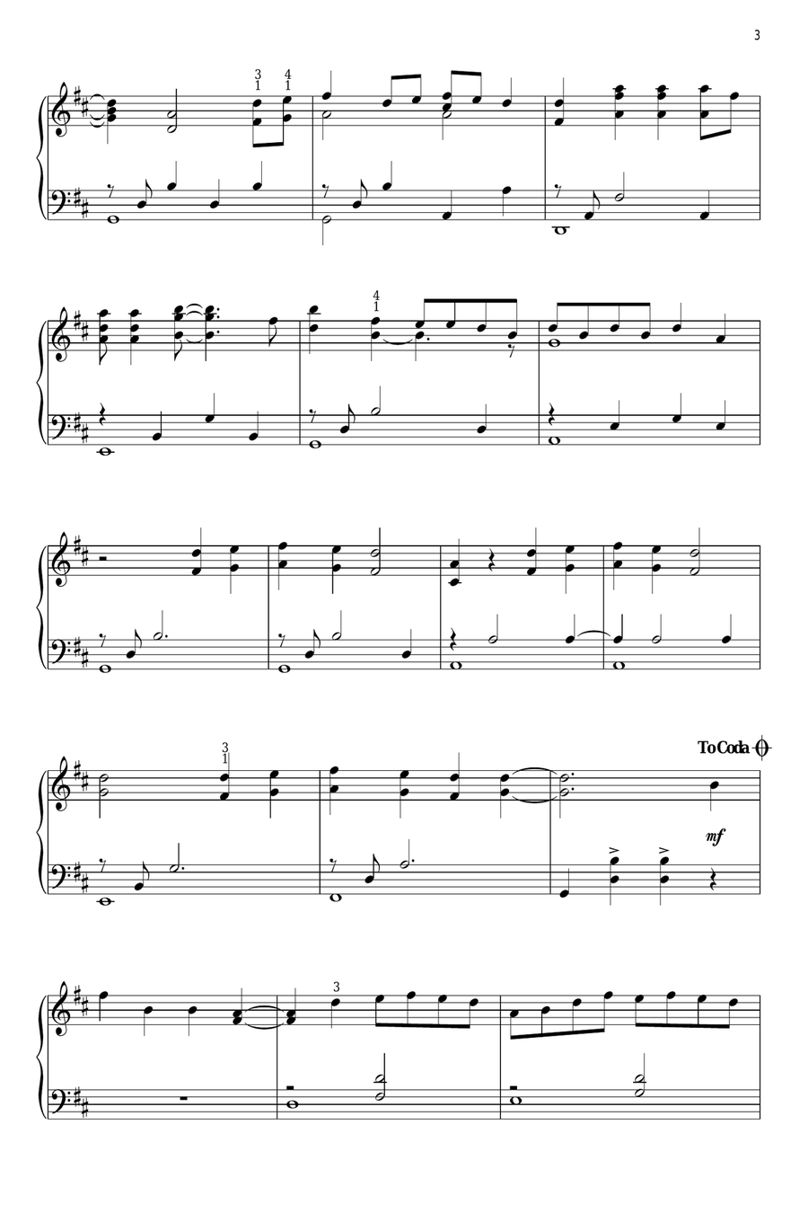 Our Song Piano Solo scores gallery preview page 3