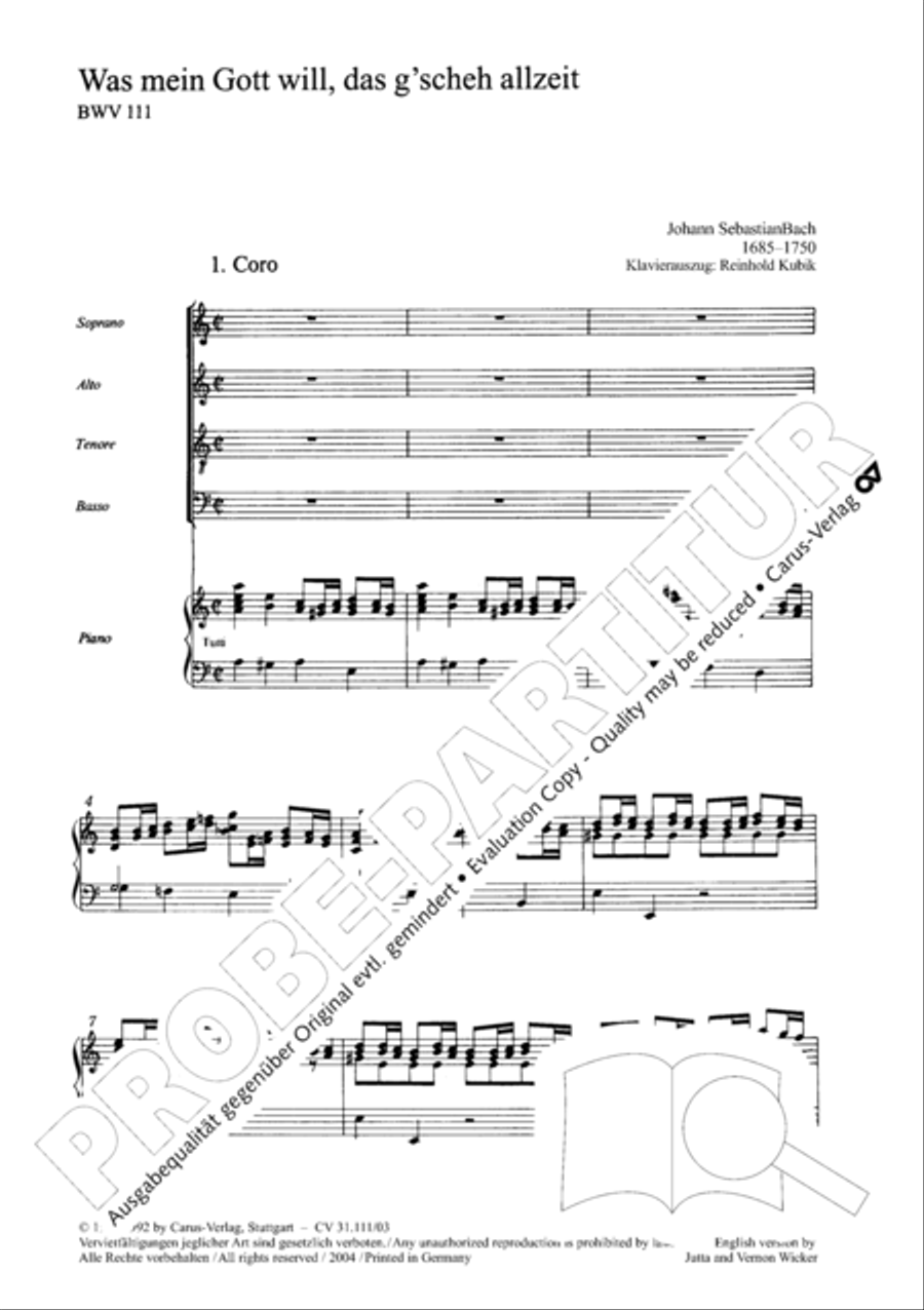 God's will is best, it shall be done (Was mein Gott will, das g'scheh allzeit) 4-Part scores gallery preview page 6