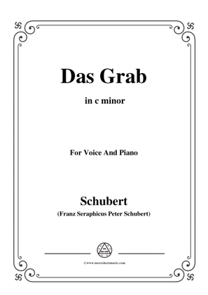 Book cover for Schubert-Das Grab,in c minor,for Voice and Piano