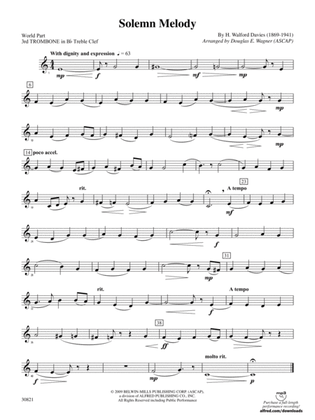 Solemn Melody: (wp) 3rd B-flat Trombone T.C.