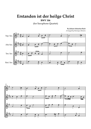 Bach's Choral - "Erstanden ist der heilge Christ" (Saxophone Quartet)