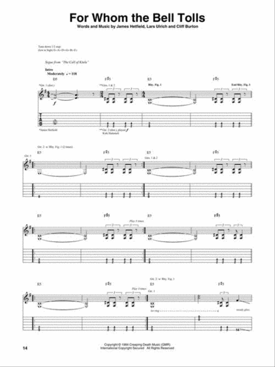 Selections from Metallica and San Francisco Symphony – S&M 2 Electric Guitar scores gallery preview page 5