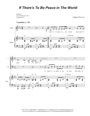 If There's To Be Peace In The World (Duet for Tenor and Bass solo)