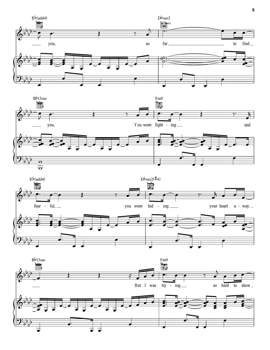 So Far To Find You Piano, Vocal, Guitar scores gallery preview page 5